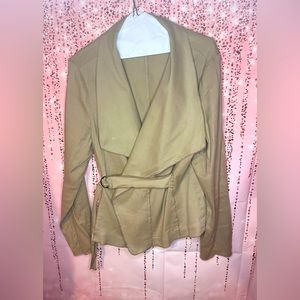 Lane Bryant Tan Linen Blend Blazer/Jacket